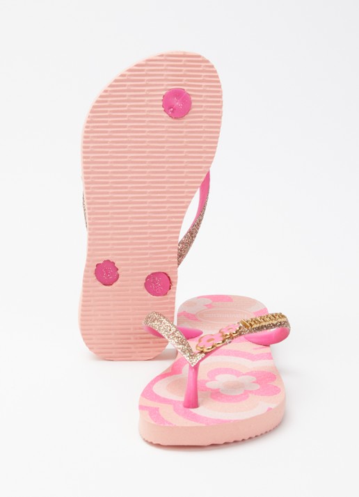 Havaianas Slim Glitter II slipper met glitter - detail 4 zalmroze