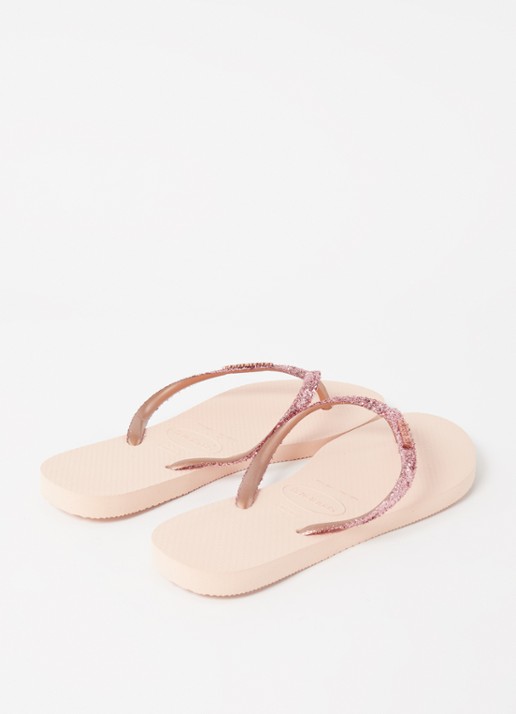 Havaianas Slim slipper met glitter - detail 3 lichtroze