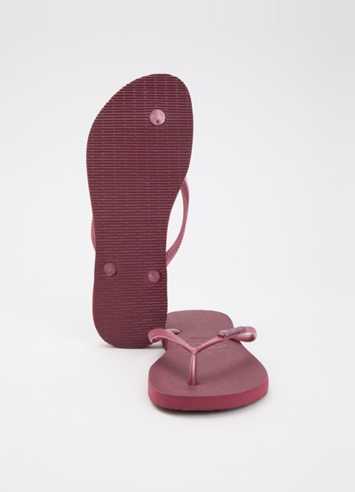 Havaianas Slim slipper met logo - detail 4 donkerroze