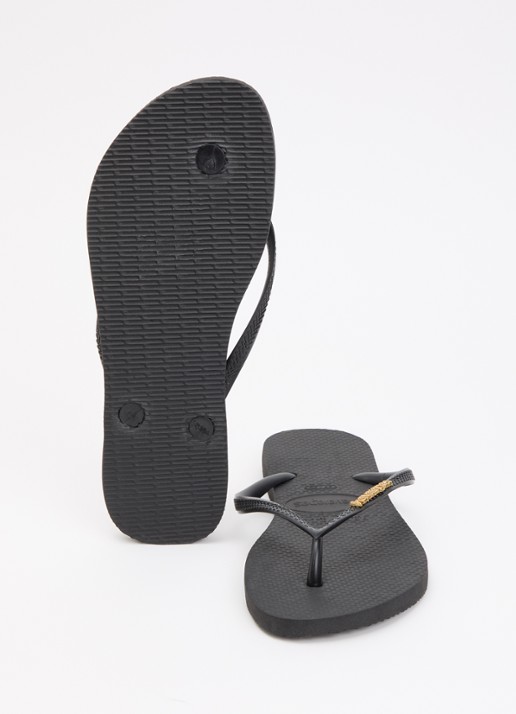 Havaianas Slim slipper met logo - detail zwart