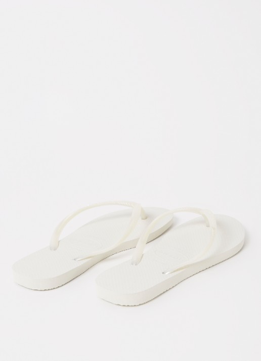 Havaianas Slim slipper met logo - achterkant wit
