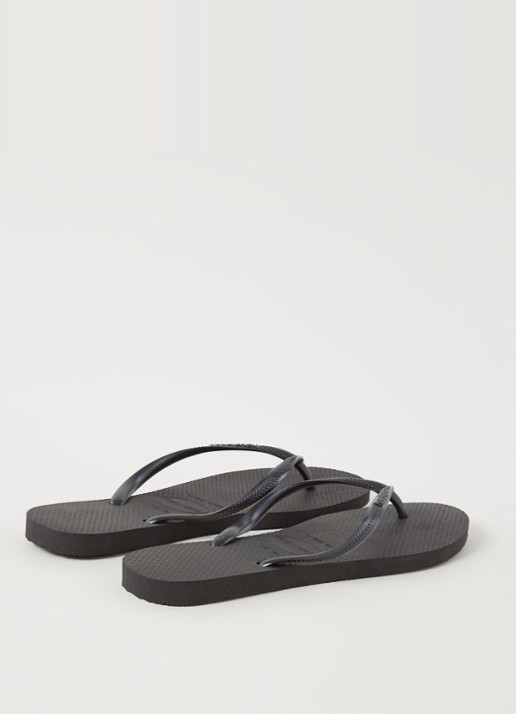 Havaianas Slim slipper met logo - detail antraciet