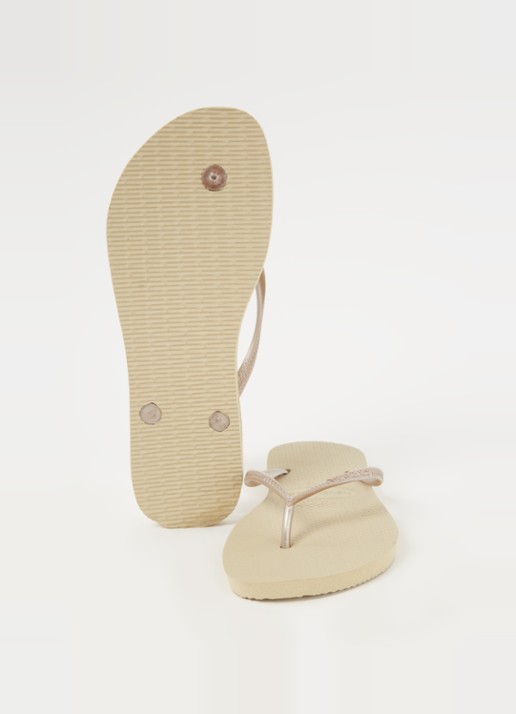 Havaianas Slim slipper met logo - detail 2 zand