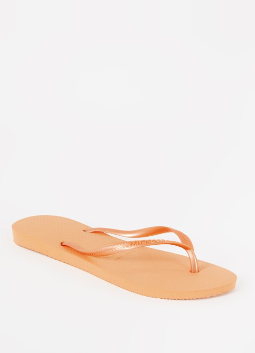 Havaianas Slim slipper met logo - voorkant 4 abrikoos