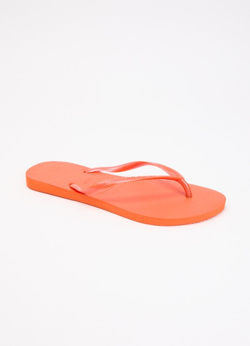 Havaianas Slim slipper met logo - voorkant 2 orange