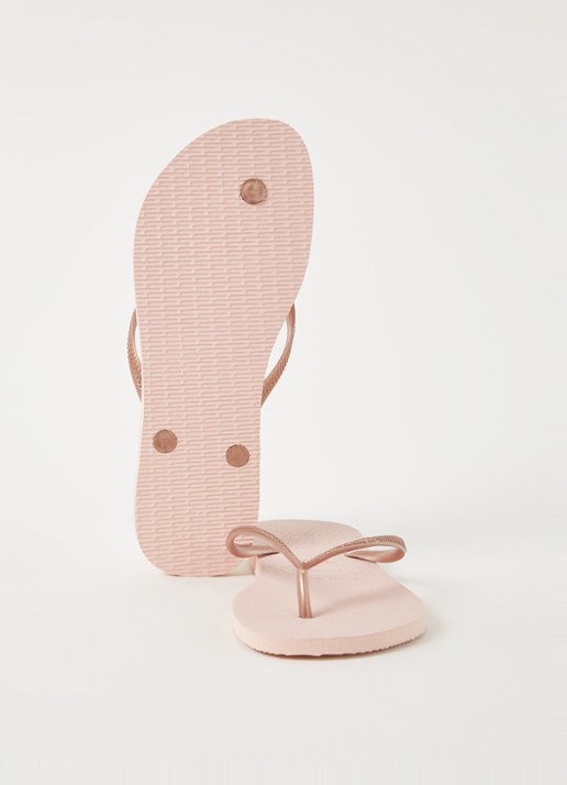 Havaianas Slim slipper met logo - detail 4 zalmroze