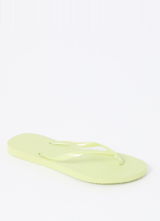 Havaianas Slim slipper met logo - voorkant 2 lichtgroen