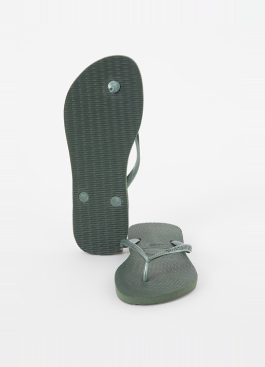 Havaianas Slim slipper met logo - detail 2 olijfgroen