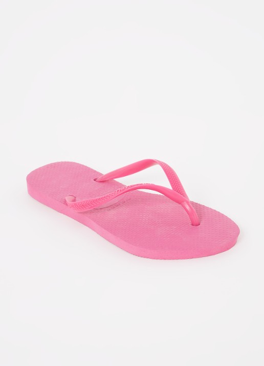 Havaianas Slim slipper met logo - voorkant 4 roze