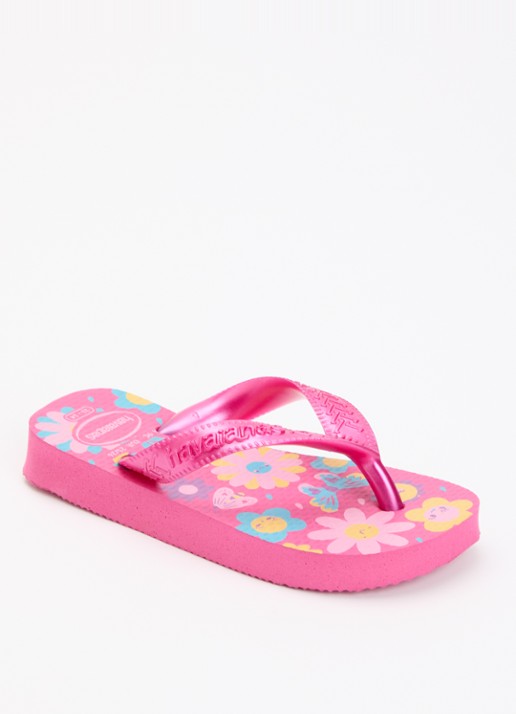 Havaianas Slipper met bloemenprint - voorkant 4 roze