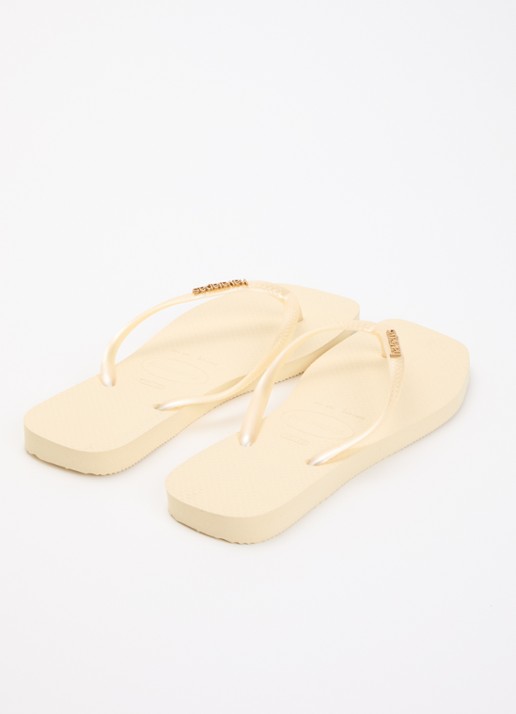 Havaianas Square slipper met logo - achterkant 3 lichtgeel