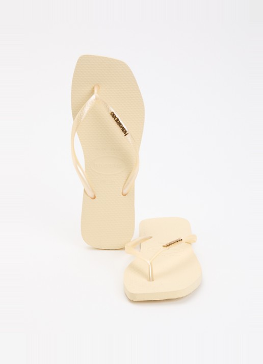Havaianas Square slipper met logo - detail 4 lichtgeel