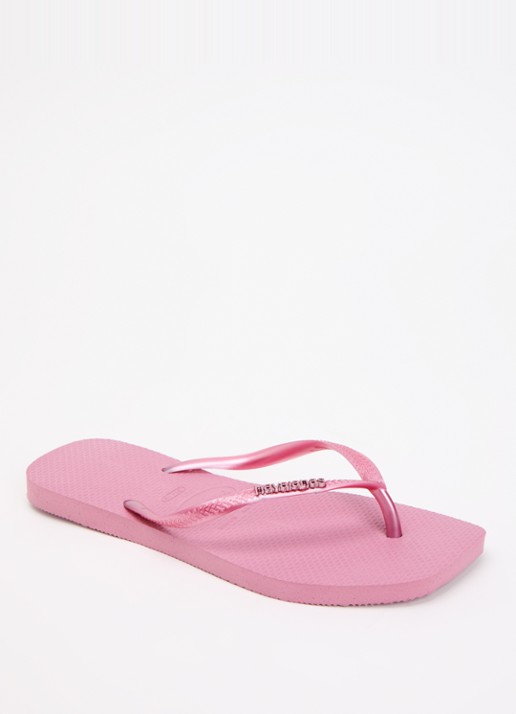 Havaianas Square slipper met logo - voorkant 3 oudroze