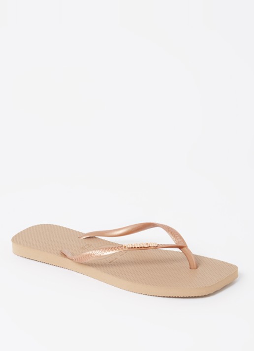 Havaianas Square slipper met logo - voorkant 2 brons