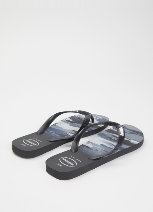 Havaianas Top Camu slipper met camouflageprint - achterkant 3 zwart