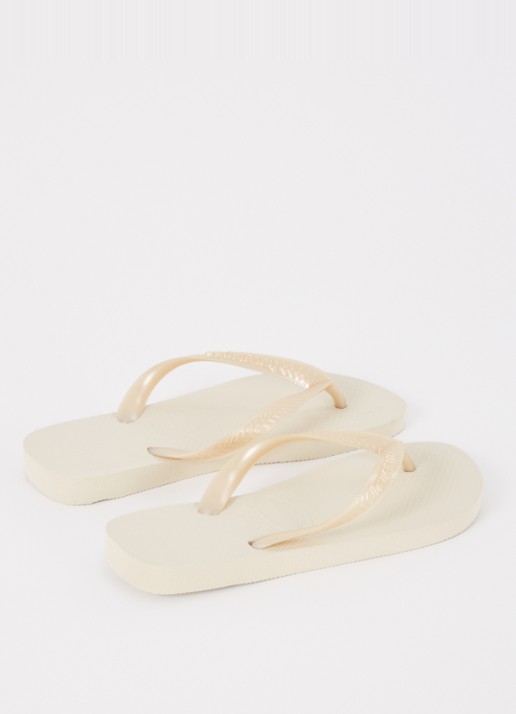 Havaianas Top Senses slipper met logo - achterkant vanillegeel