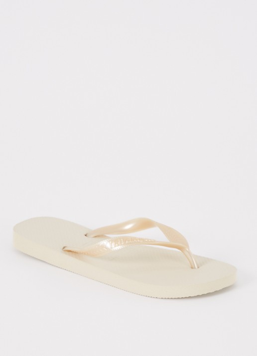 Havaianas Top Senses slipper met logo - voorkant 3 vanillegeel
