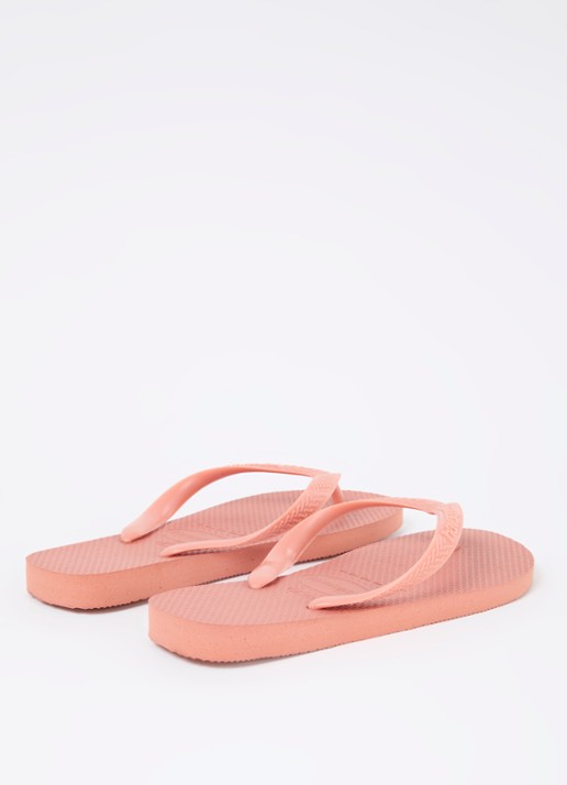 Havaianas Top Senses slipper met logo - achterkant abrikoos