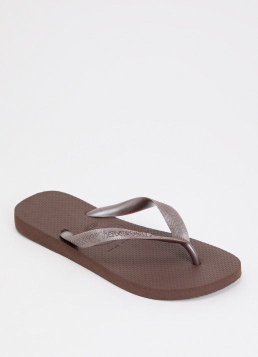 Havaianas Top slipper met logo - voorkant 2 donkerbruin