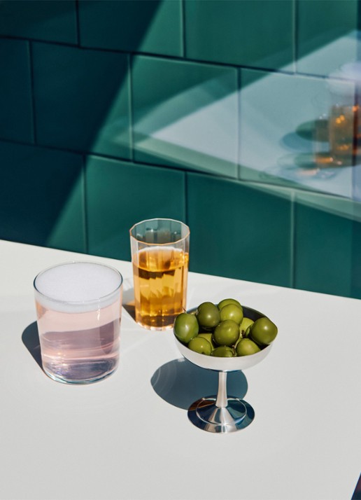 Hay Angle Medium longdrinkglas set van 4 - achterkant transparant