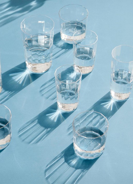 Hay Angle Tall longdrinkglas set van 4 - voorkant 2 transparant