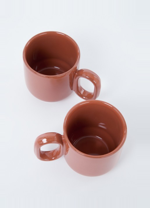 Hay Barro kopje 25 cl set van 2 - voorkant 2 roodbruin