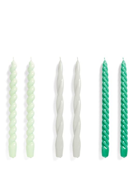 Hay Candle Long kaars set van 6 - voorkant multicolor