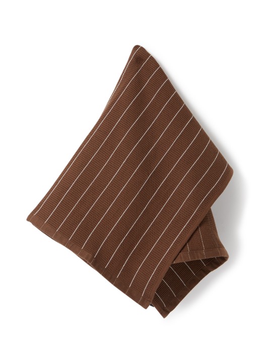 Hay Canteen theedoek van katoen 52 x 80 cm - voorkant chocoladebruin