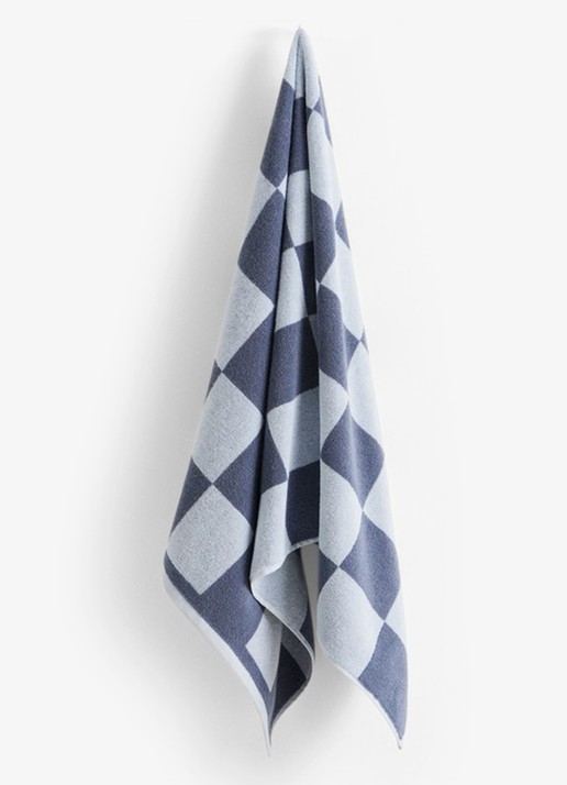 Hay Check badlaken 70 x 136 cm - voorkant 3 donkerblauw