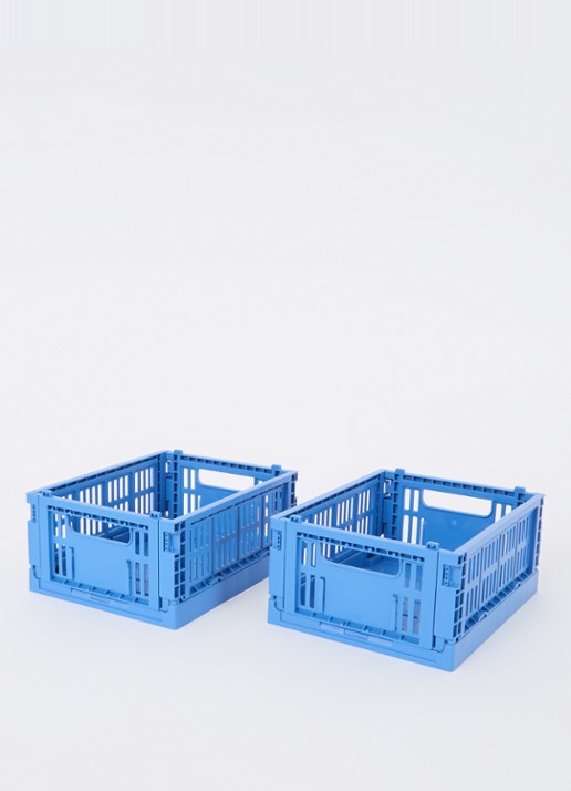 Hay Colour Crate Mini vouwkrat set van 2 - detail 2 blauw