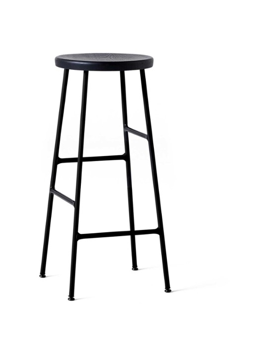 Hay Cornet barkruk 75 cm, onderstel - voorkant zwart