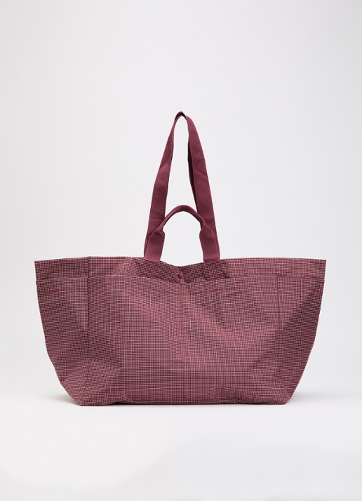 Hay Grid M shopper met ruitdessin en waterafstotende coating