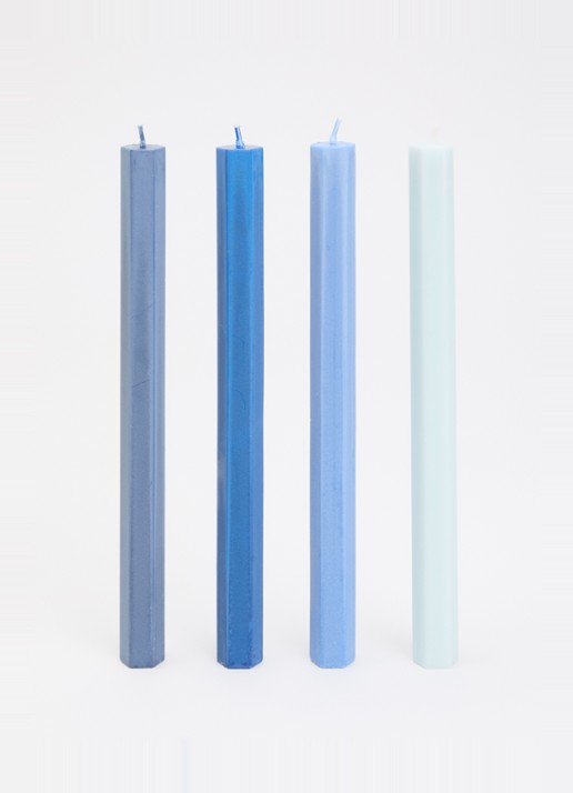 Hay Hexagon kaars set van 4 - voorkant 2 donkerblauw