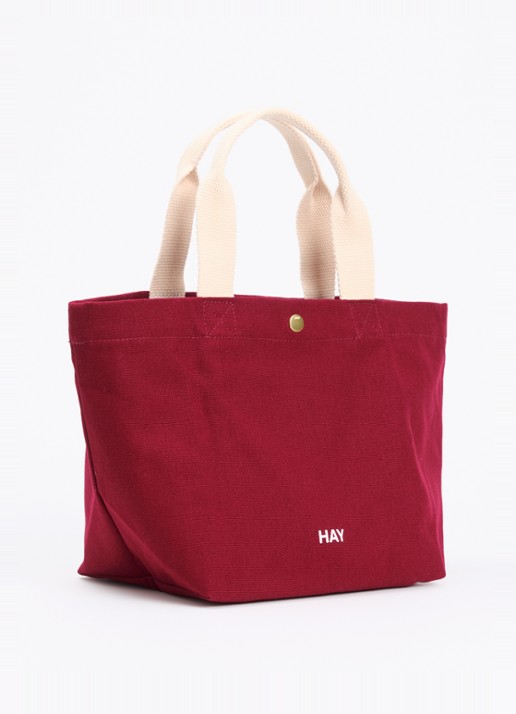 Hay Shopper met logo - achterkant cranberryrood