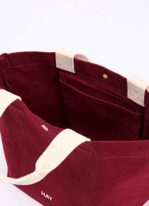 Hay Shopper met logo - detail 2 cranberryrood