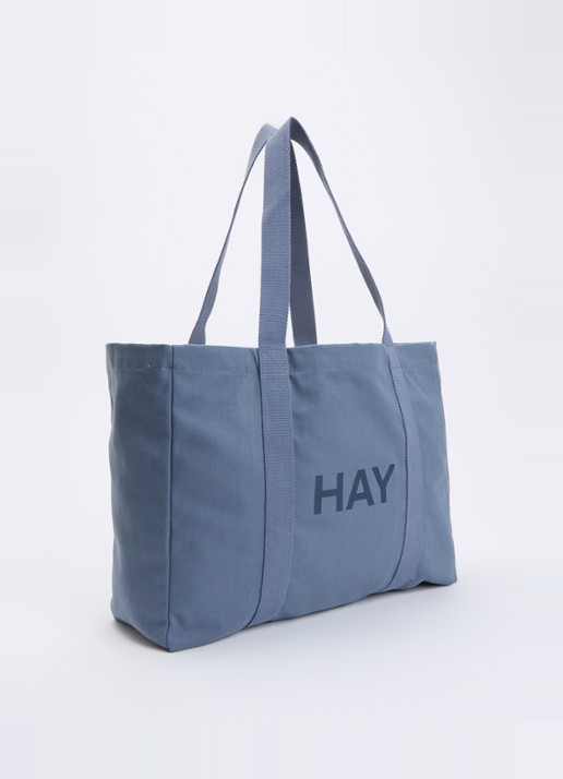 Hay Shopper met logo - achterkant 5 staalblauw