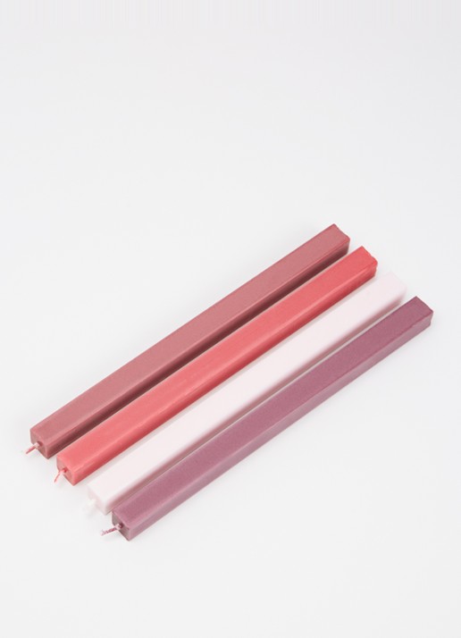 Hay Square kaars set van 4 - voorkant 2 rood