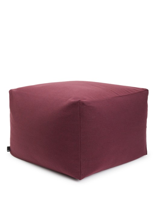Hay Story poef 49 x 49 x 40 cm - voorkant donkerrood
