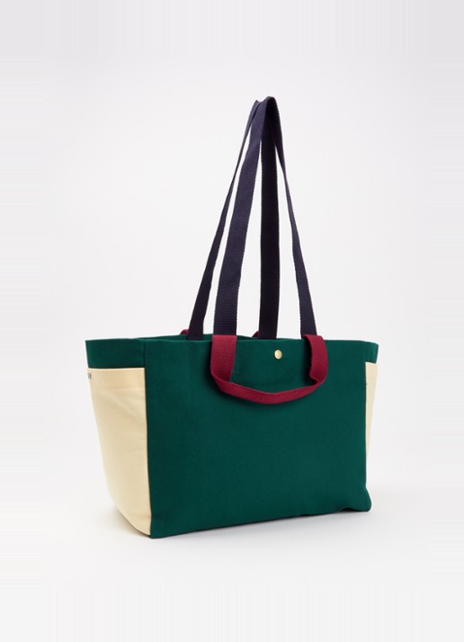 Hay Weekend Small shopper van canvas - achterkant groen