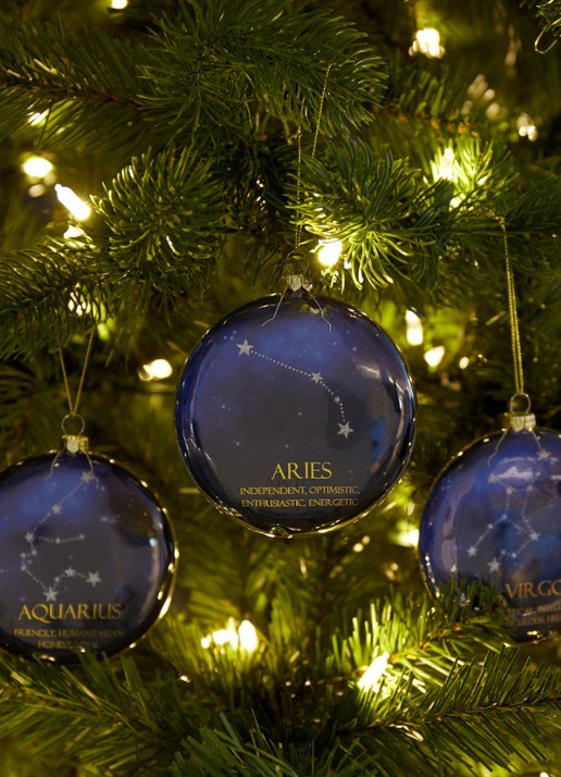 HD Collection Aries kersthanger 10 cm - voorkant 2 royalblauw