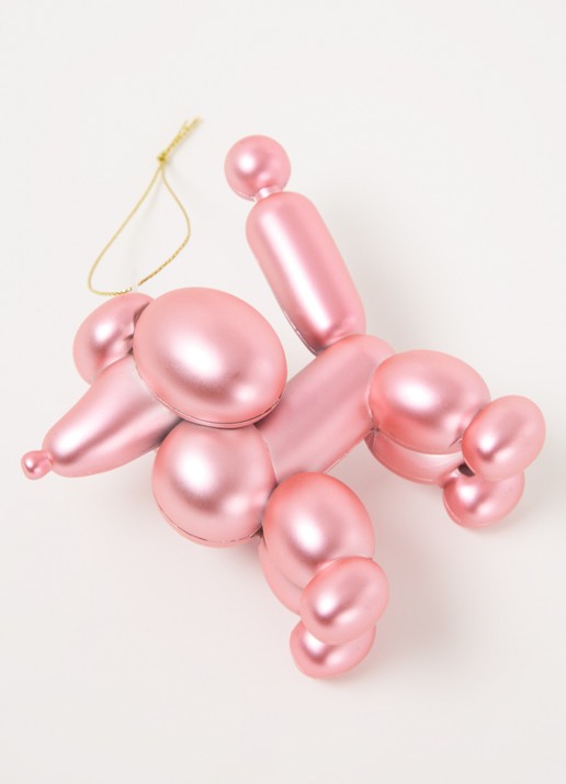 HD Collection Ballon poedel kersthanger 10 cm - detail 3 roze