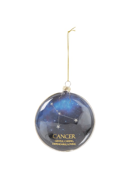 HD Collection Cancer kersthanger 10 cm - voorkant donkerblauw