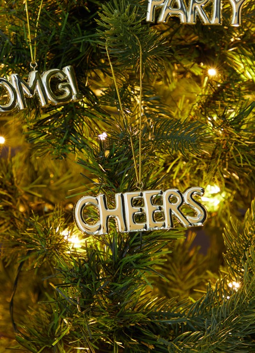 HD Collection Cheers kersthanger 9 cm - voorkant 3 goud