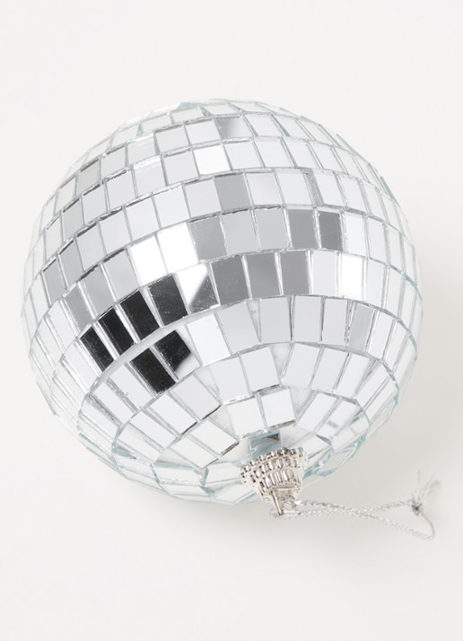 HD Collection Discobal kerstbal 8 cm - detail 3 zilver
