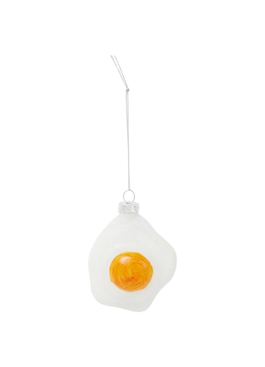 HD Collection Egg kersthanger 7,5 cm - voorkant geel