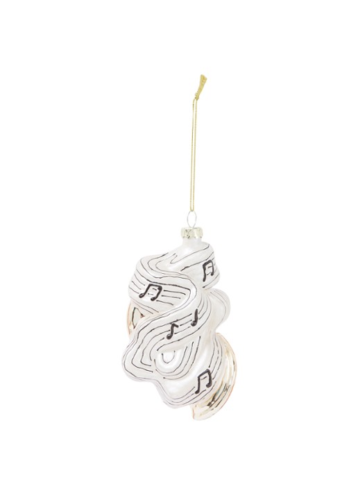 HD Collection Music Notes kersthanger 12 cm - voorkant 2 goud