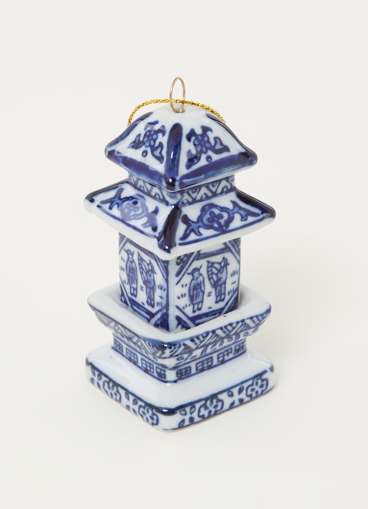HD Collection Pagoda kersthanger 9 cm - detail donkerblauw