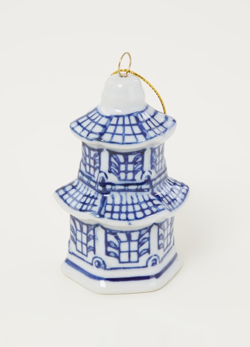 HD Collection Pagoda kersthanger 9 cm - detail 3 royalblauw