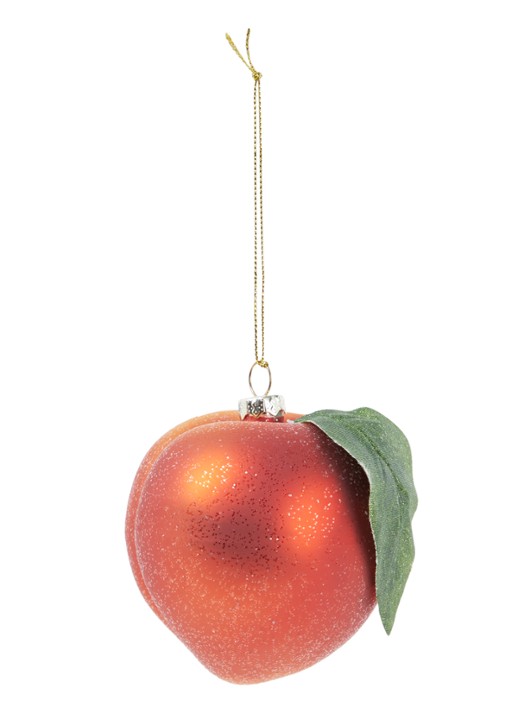 HD Collection Perzik kersthanger 8 cm - voorkant 2 orange