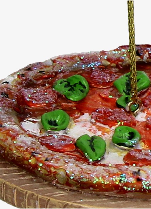 HD Collection Pizza kersthanger 10,4 cm - detail 3 bruin